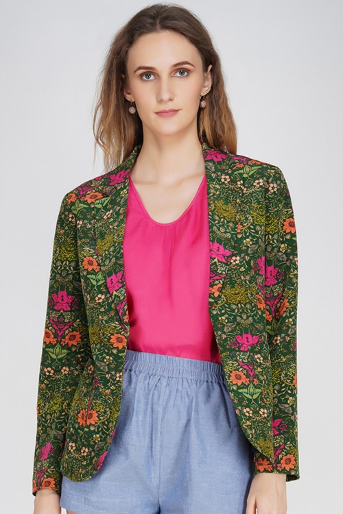 Fiona Jacket - Abstract Floral - Benares Fashion