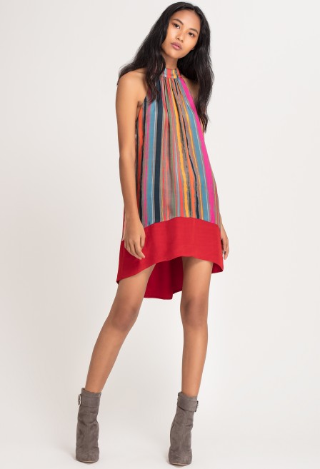 Stripe High-Low Dress