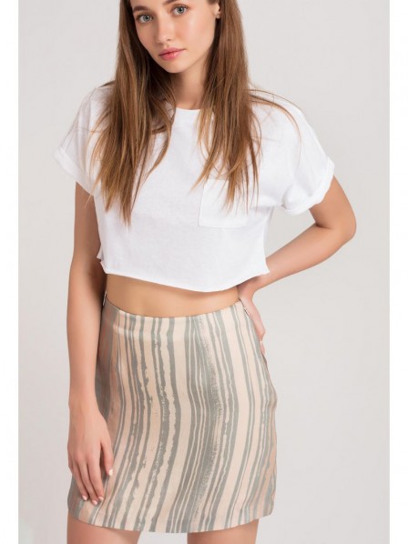 Blush Stripe Mini Skirt